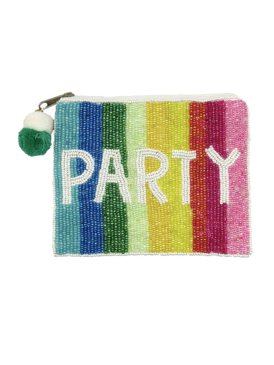 Stripe PARTY Beaded Coin Purse