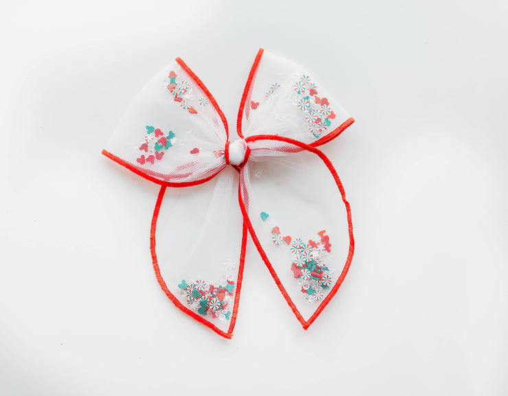 Mesh Shaker Bow - Peppermint Twist: Clip