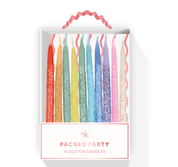 Glitter Wishes Rainbow Birthday Candle Set
