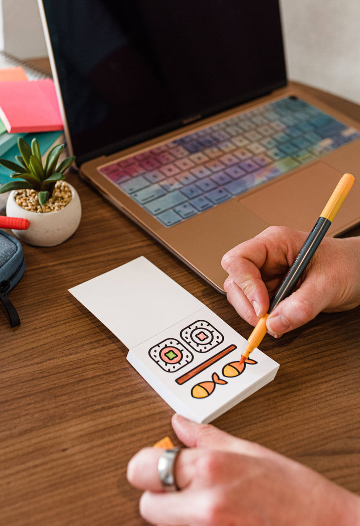 Tiny Eats Treats Easy Tear Glue Bind Coloring Book for Adult