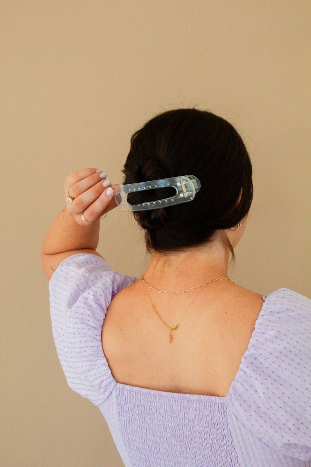 Oversized Flat Claw Clip: Amber Tortoise