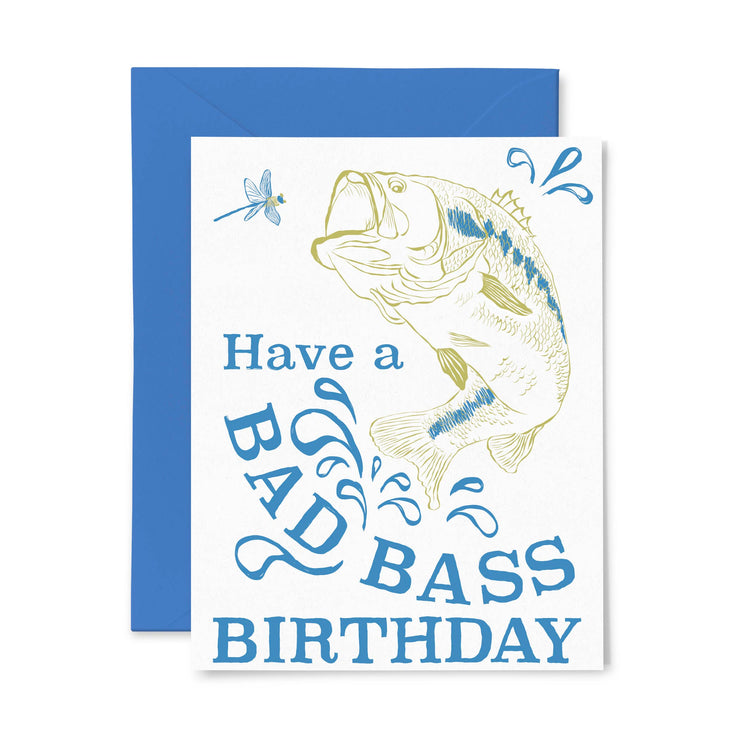 Bad Bass | Letterpress Greeting Card | Birthday