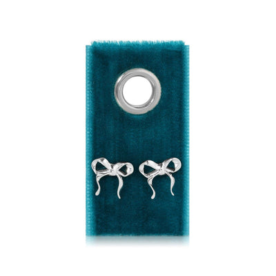 Sweet Bows on Velvet Tag: Silver