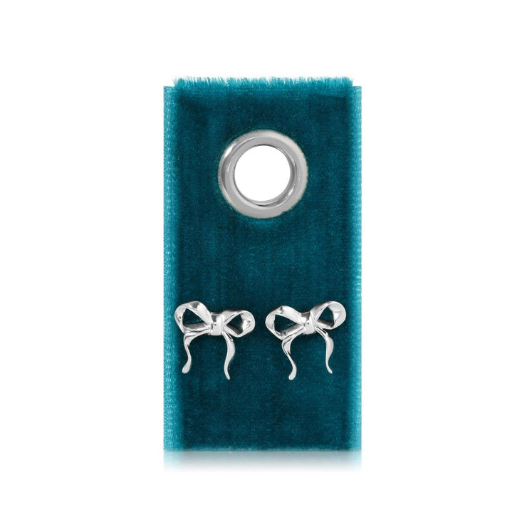 Sweet Bows on Velvet Tag: Silver