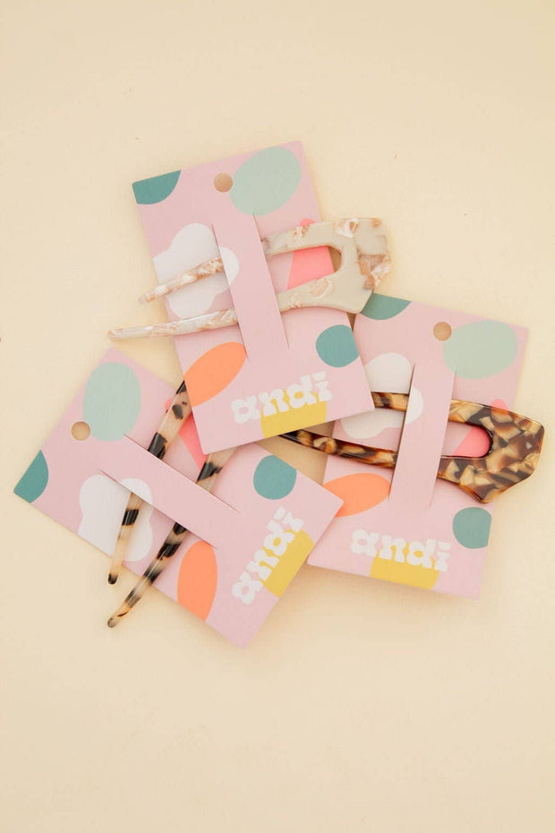 Eccentric Marble Hair Pin: Cream Marble