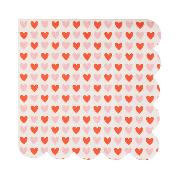 Hearts Scalloped Cocktail Napkin