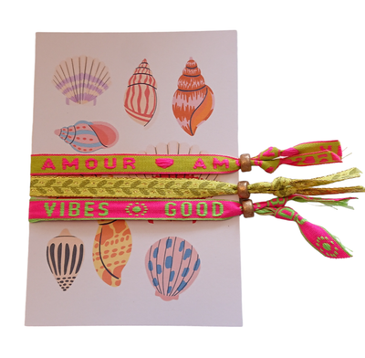 Bracelet Text Ribbon Greeting Card Seashells
