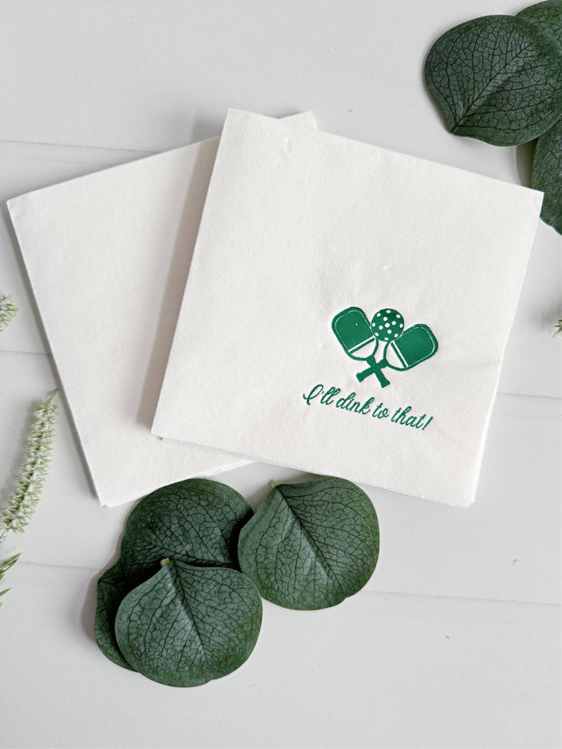 Pickleball "I'll Dink to That" Cocktail Napkins | Set of 16