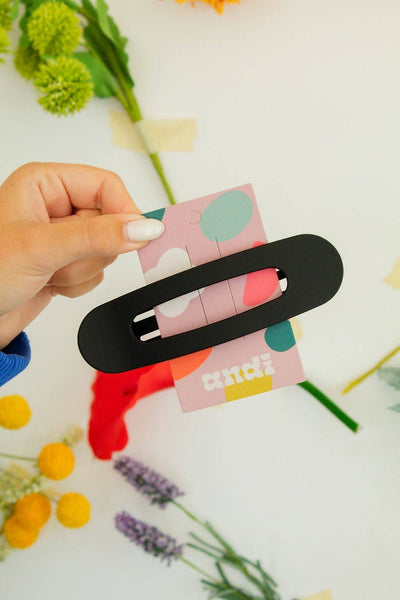 Oversized Flat Claw Clip: Black