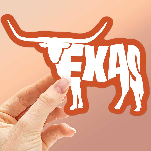 Texas Longhorn Bumper Sticker: Small - 2.75" Laptop Size