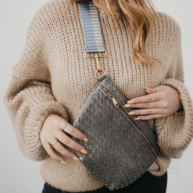Westlyn Woven Bum Bag: Black