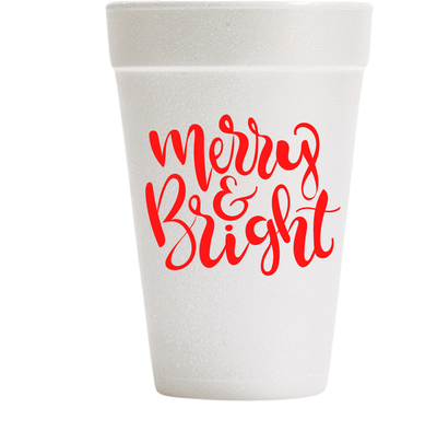 Merry Bright - Christmas Styrofoam Cup