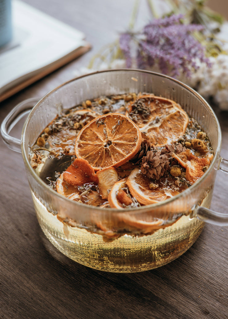 Wood & Glass Simmer Pot   | Stovetop Potpourri