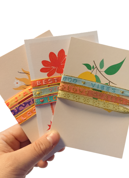 Bracelet Text Ribbon Greeting Card Flower