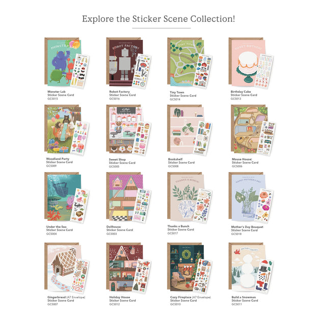 Sticker Scene Card - Monster Lab