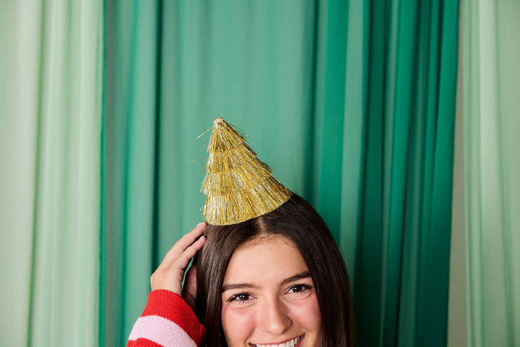 Golden Girl Mini Gold Fringe Party Hats Set