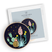 Night Cactus Premium Embroidery Kit, 6 inch