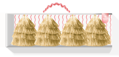 Golden Girl Mini Gold Fringe Party Hats Set