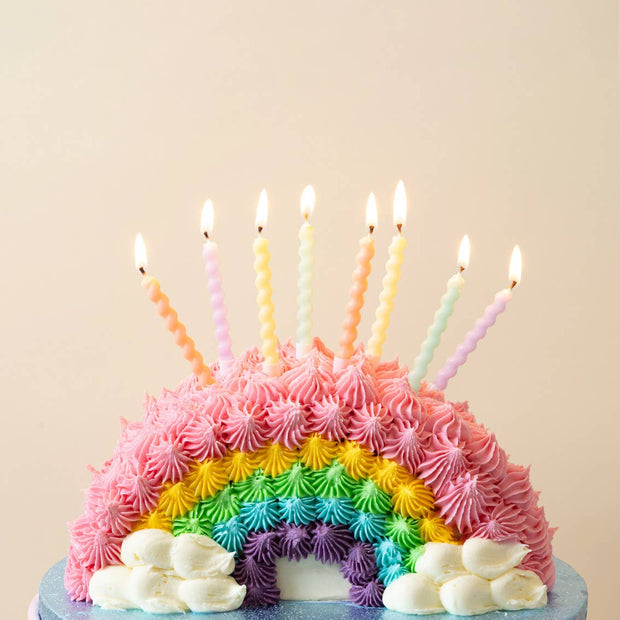 Twisted Pastel Birthday Candles | 8 Pack | Birthday Party |