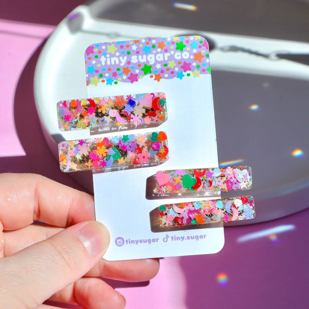 Mishmash Resin Mini Hair Clip Set