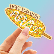I Love You Elote Sticker for Hydroflask - Funny Food Decal