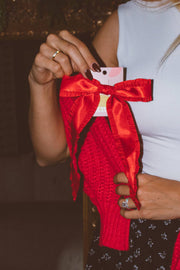 Red Ribbon Bow Clip