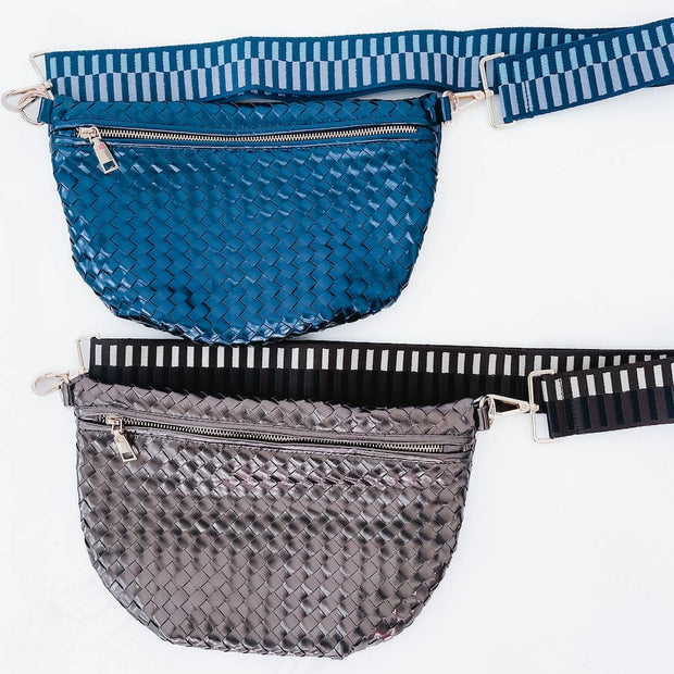 Westlyn Woven Bum Bag *NEW COLORS ADDED*: Metallic Gunmetal