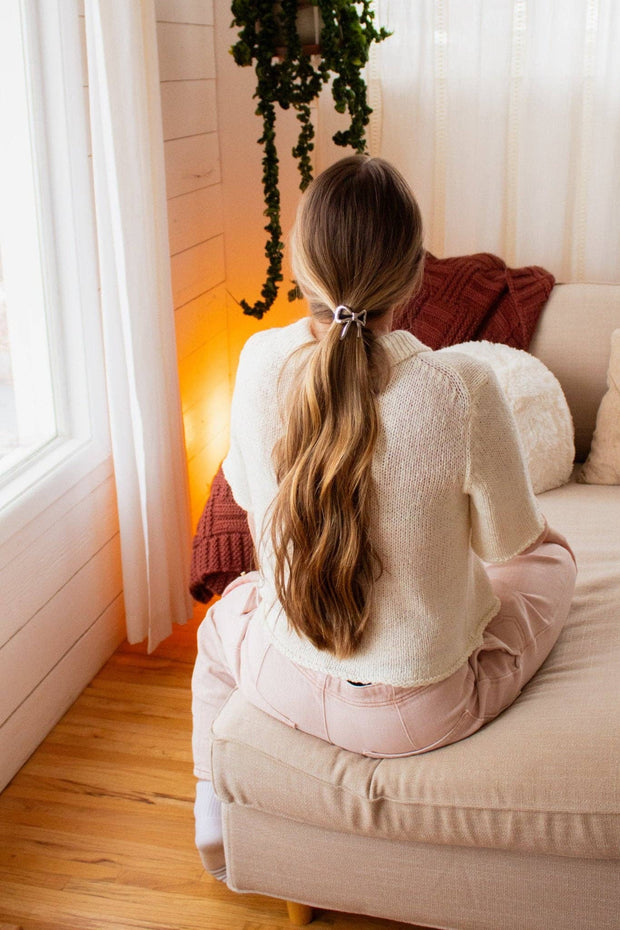 Gilded Bow Ponytail Cuff: Gold