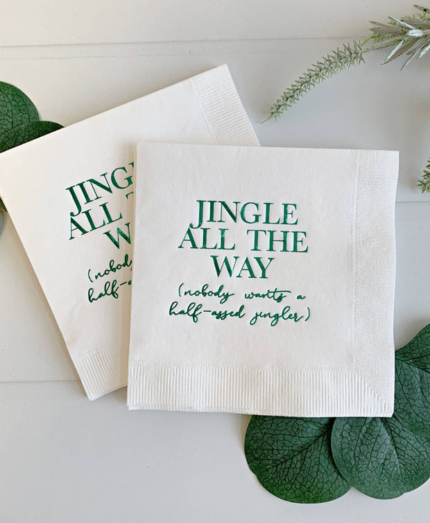 Jingle All the Way Cocktail Napkins - Red or Green: Red
