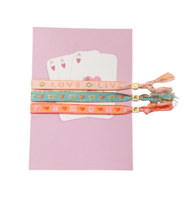 Bracelet Text Ribbon Greeting Card Cards