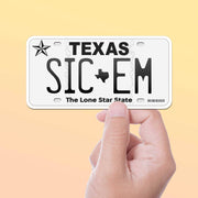 Sic Em Texas License Plate Sticker