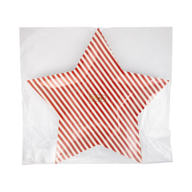 Striped Star Shaped Paper Plate
