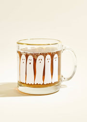 Boo Ghost Glass Gold Rimmed Coffee Mug