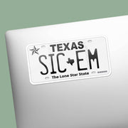 Sic Em Texas License Plate Sticker