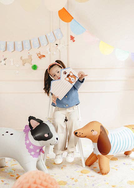 Large - Dachshund Standing Foil Balloon - Matte Finish | 35x22.8 Inches | Air-Filled