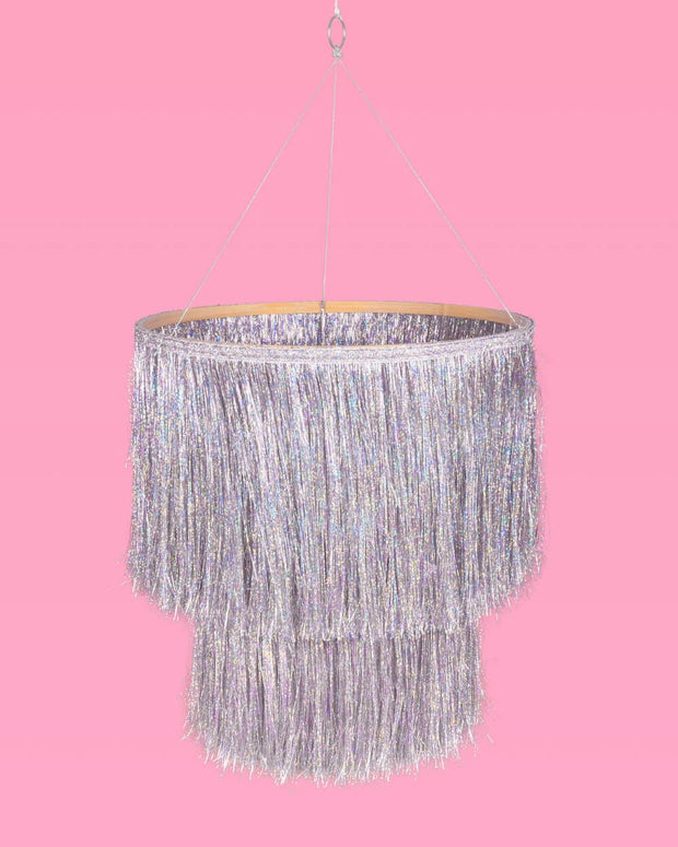 Party Chandelier Decor: Sparkly Fringe Chandelier