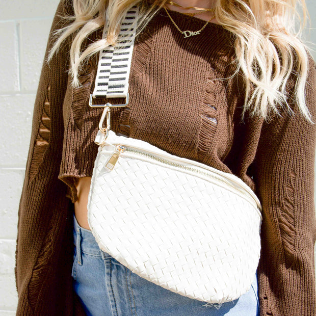 Westlyn Woven Bum Bag: Black