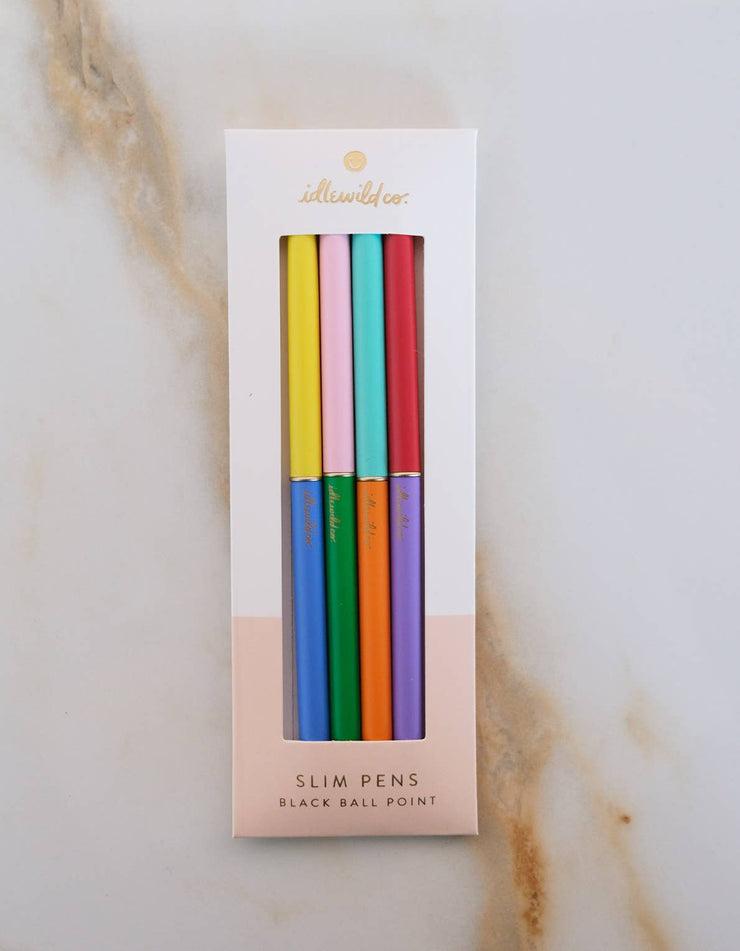 Rainbow Duo Tone Slim Pen, Set of Four