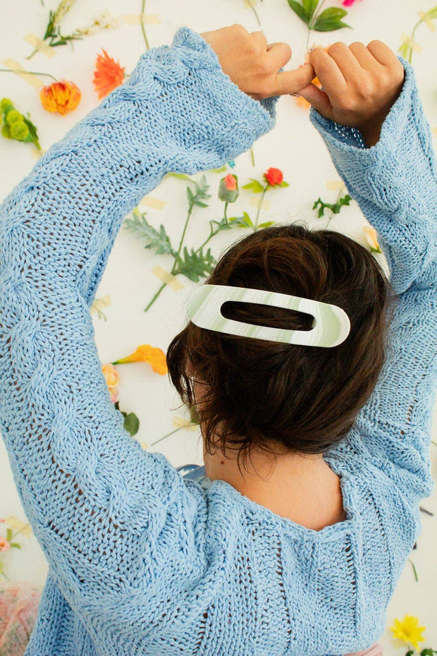 Oversized Flat Claw Clip: Amber Tortoise