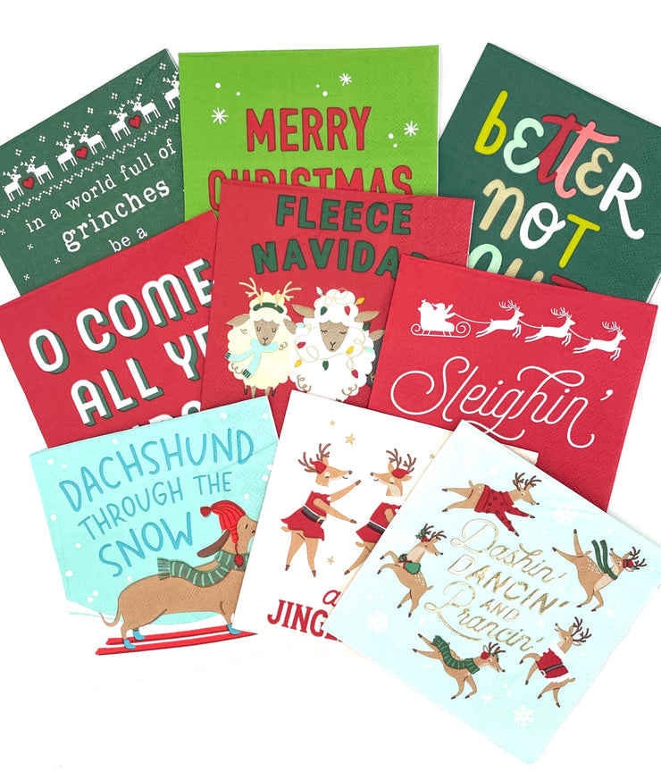 Funny Christmas Cocktail Napkins | Jingle Ladies - 20ct