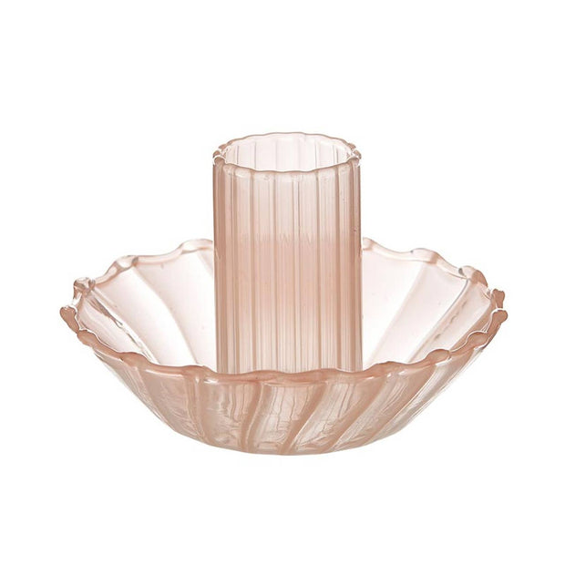 Glass Candle Holder - Pink