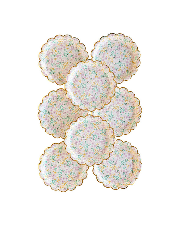 Ditsy Floral Round Scallop 7" Plate