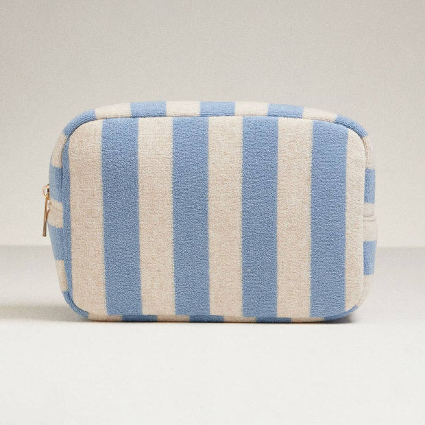 Striped Pattern Cosmetic Pouch Bag: Pink