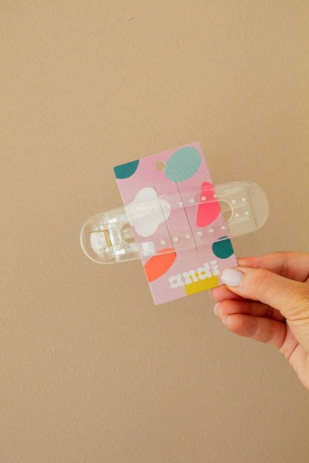 Oversized Flat Claw Clip: Amber Tortoise