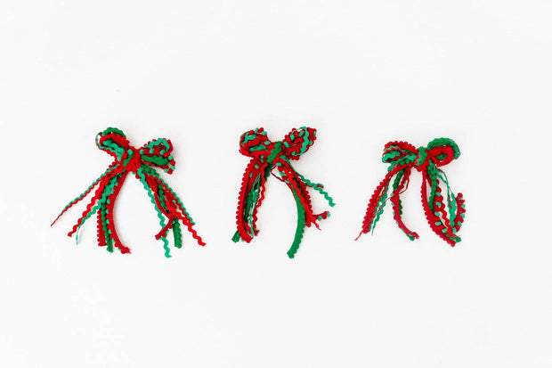 Textured Hair Bow - North Pole Twist