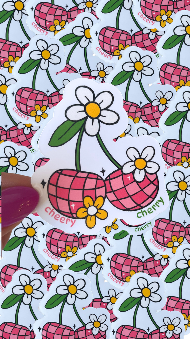 Cheery Cherry disco cherries waterproof sticker 