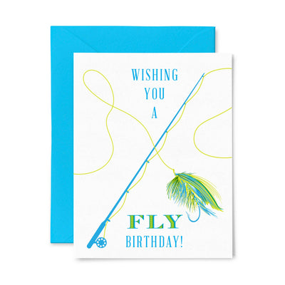 Fly Fishing  | Letterpress Greeting Card | Birthday