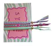 Bracelet Text Ribbon Greeting Card La Vie Est Belle