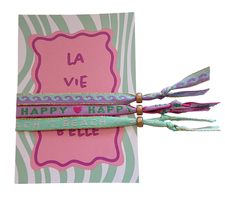 Bracelet Text Ribbon Greeting Card La Vie Est Belle
