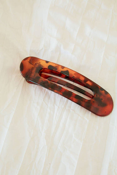 Oversized Flat Claw Clip: Amber Tortoise